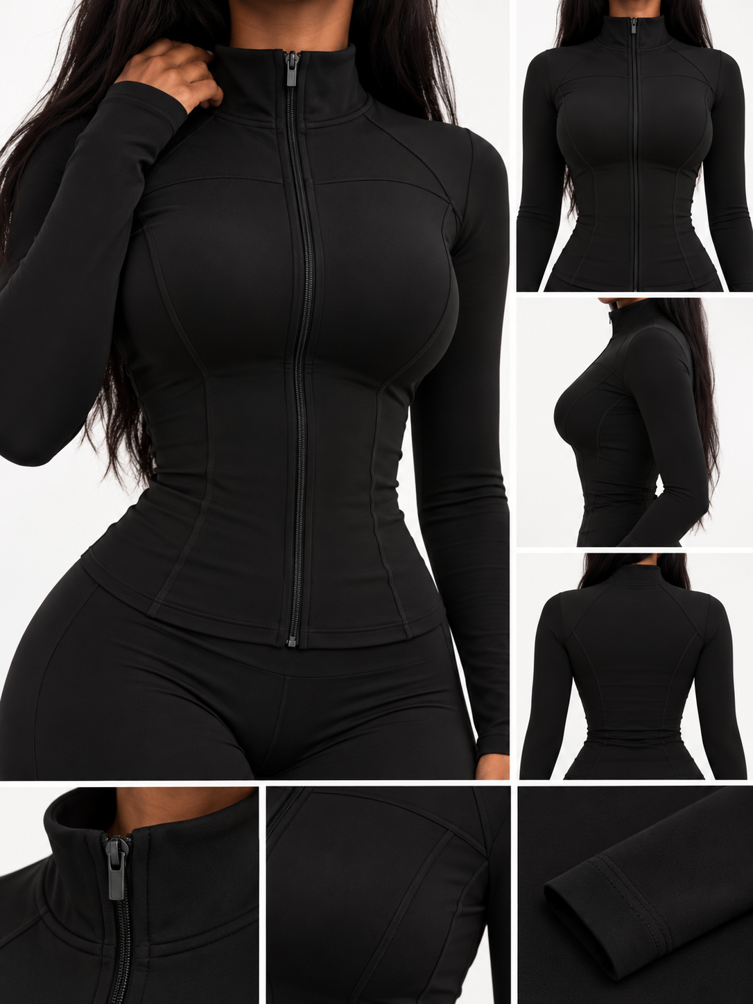 VYNA Sculpt Zip Top – Noir