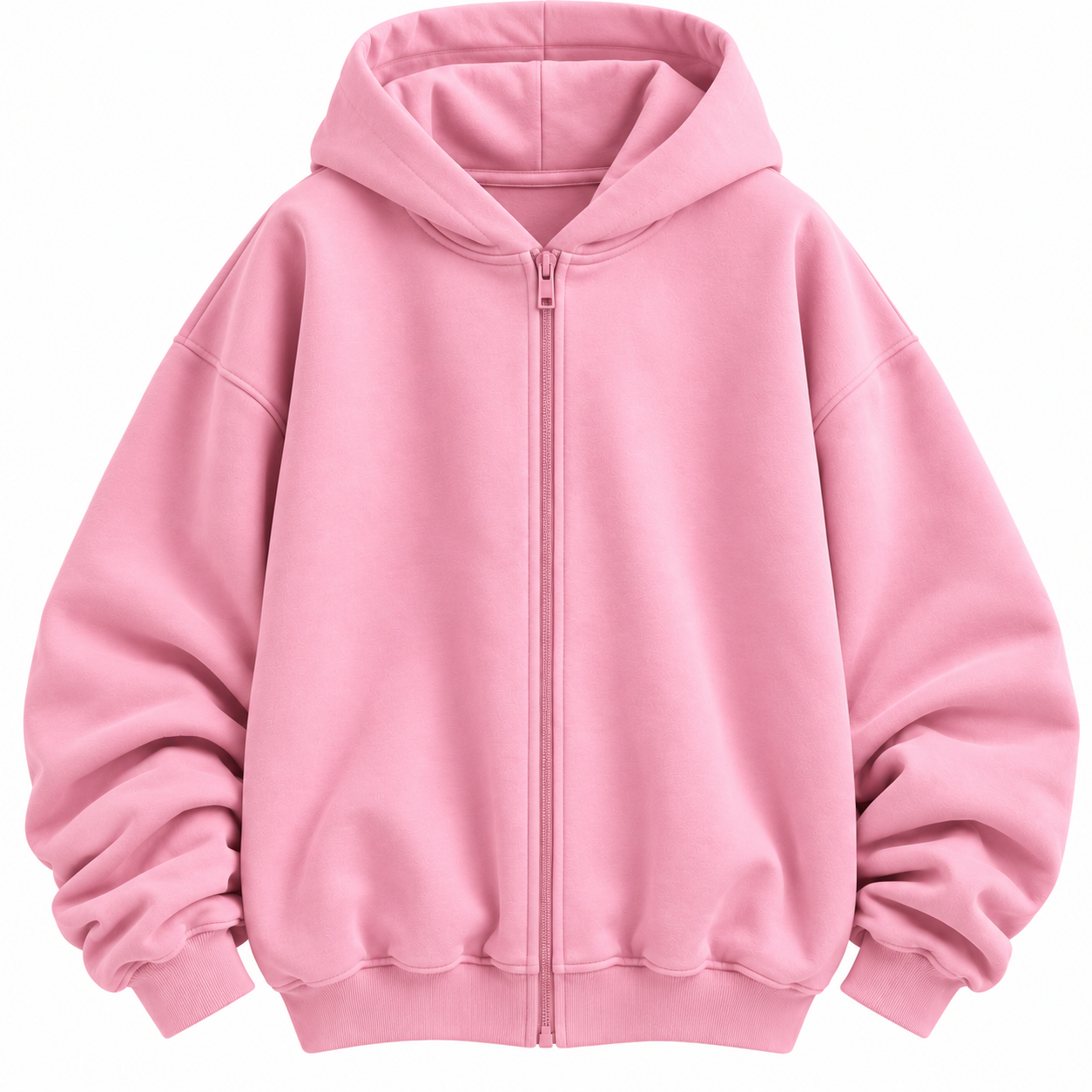 Hoodie Oversize Zippé – Baby Pink