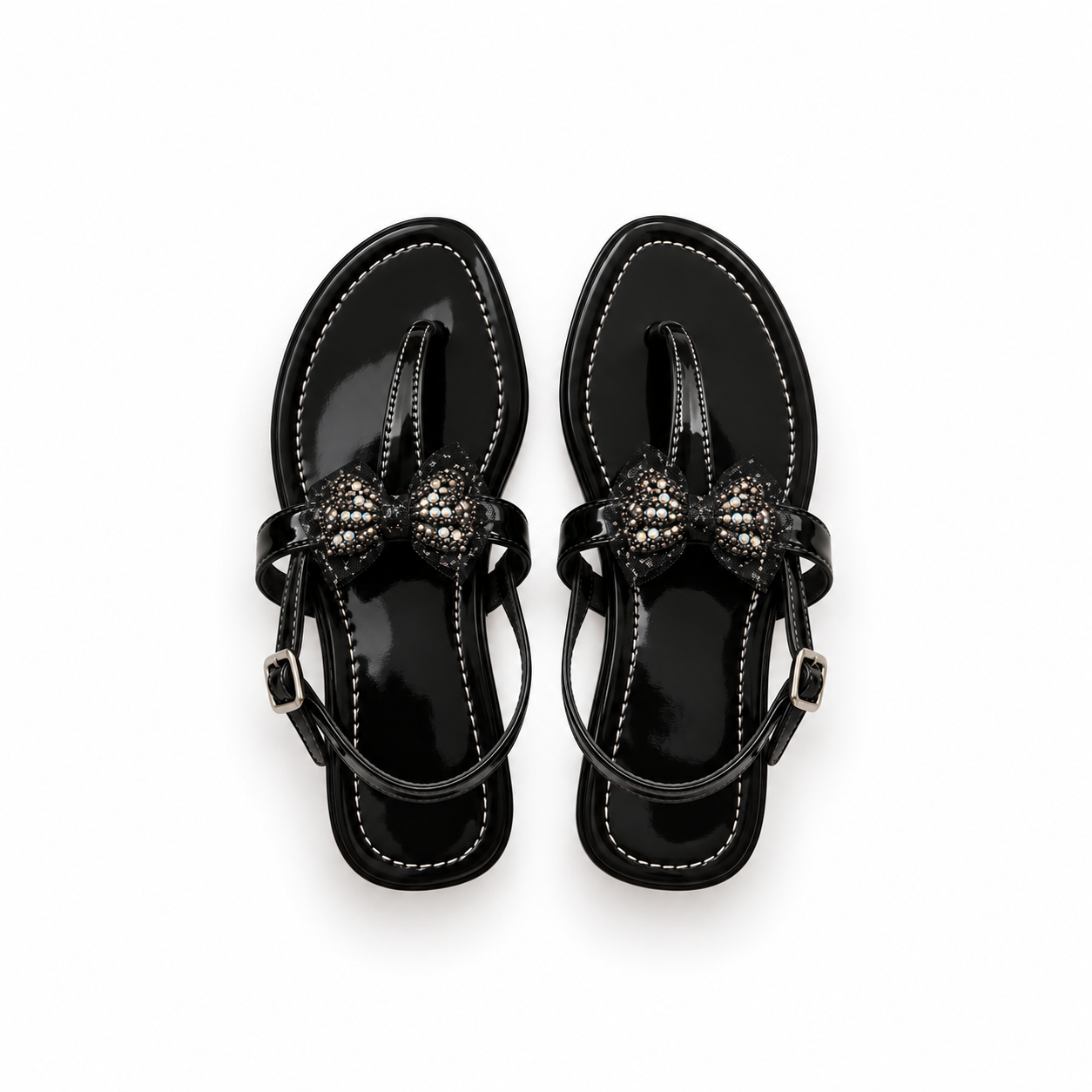 Vyna Crystal Bow Sandals