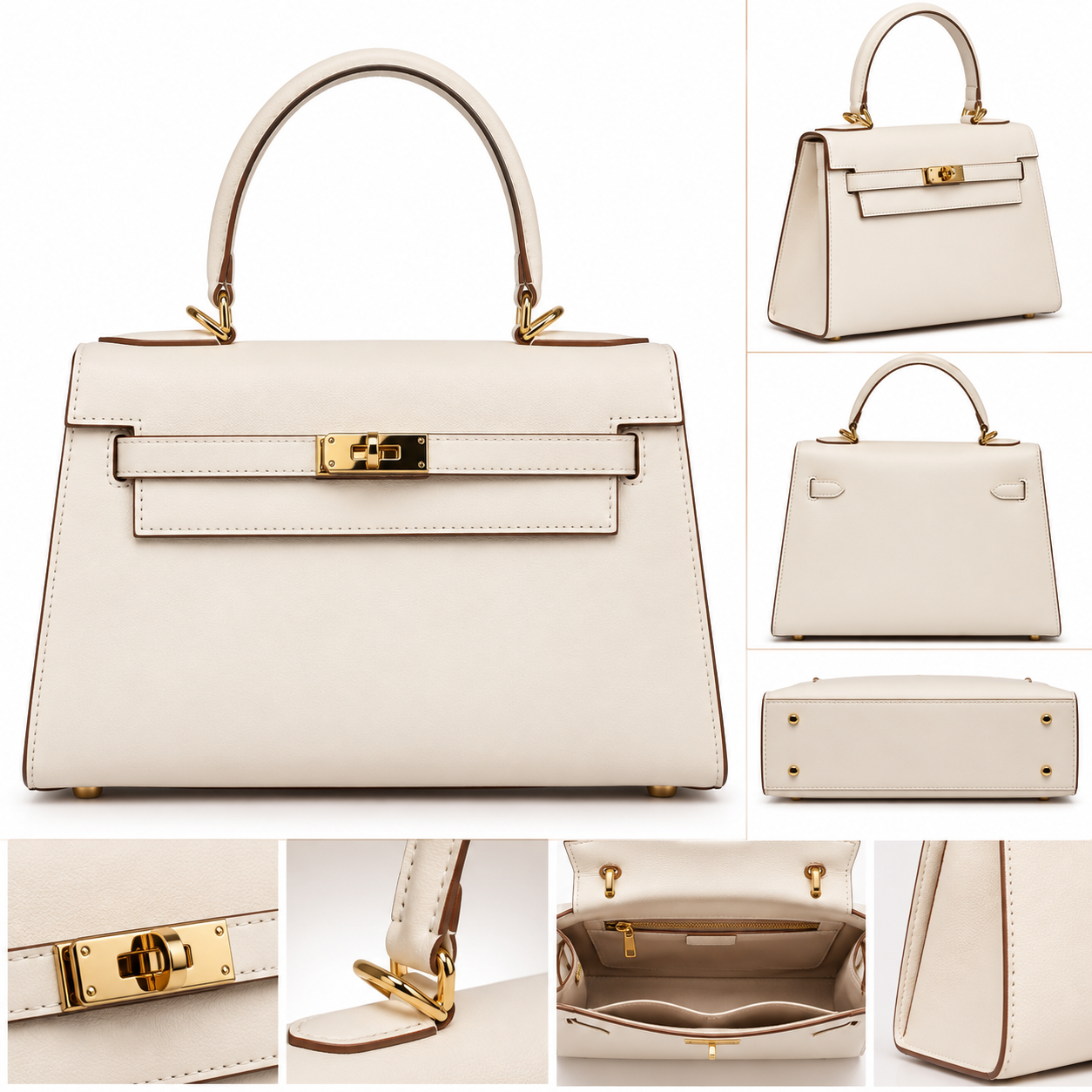 Kelly Ivory Elegant Handbag
