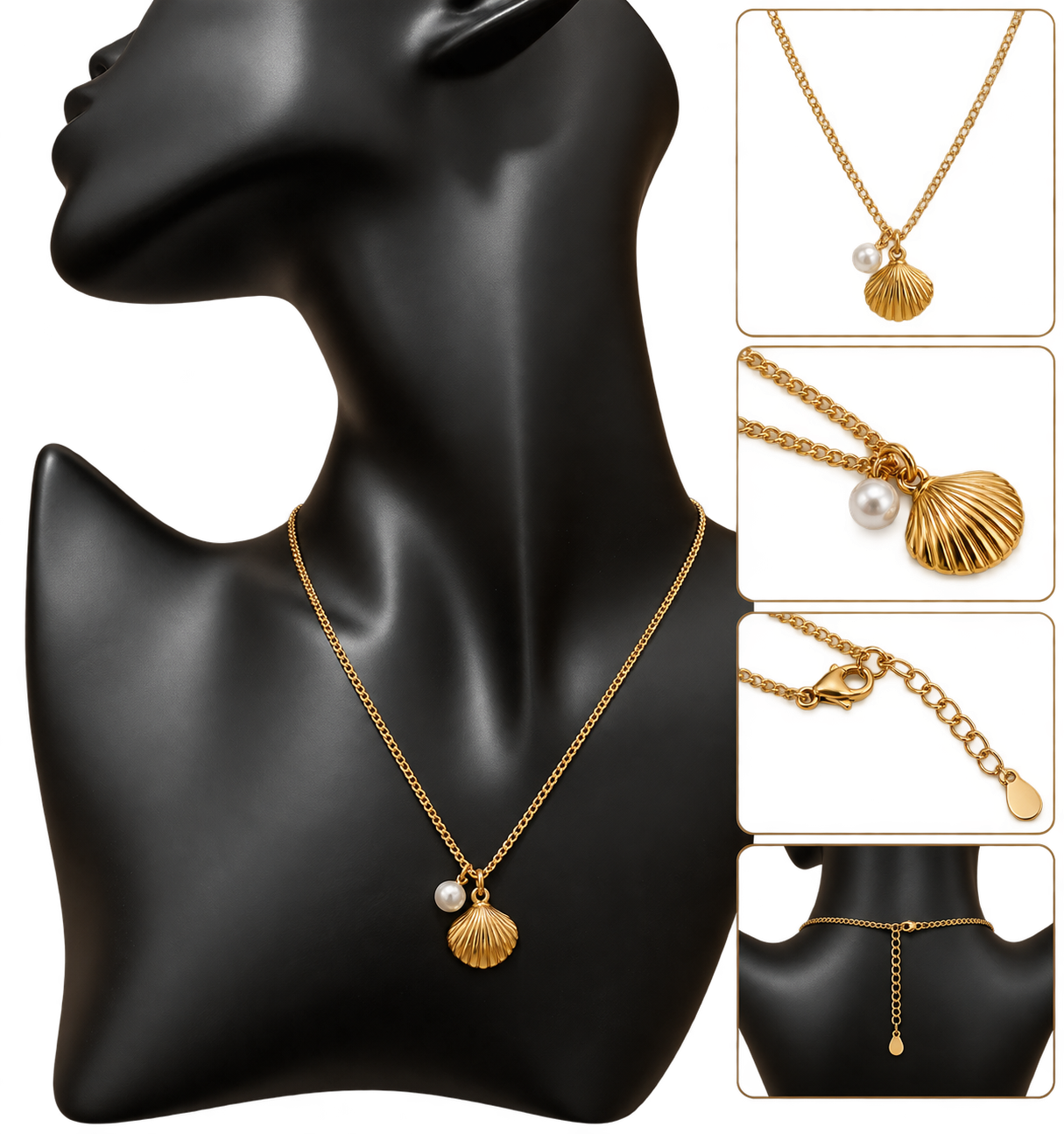 Collier Coquillage & Perle (Réf : Amaya)