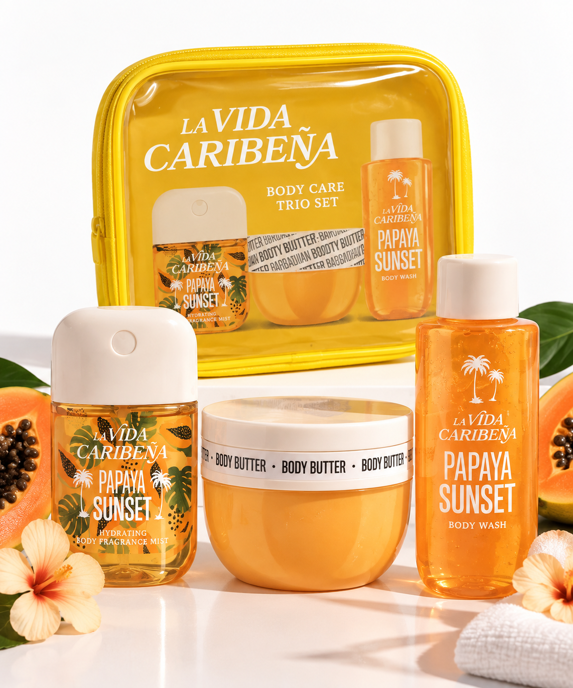 Papaya sunset body care trio