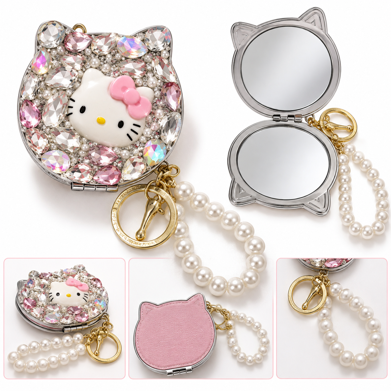 Miroir Compact Kitty Strass