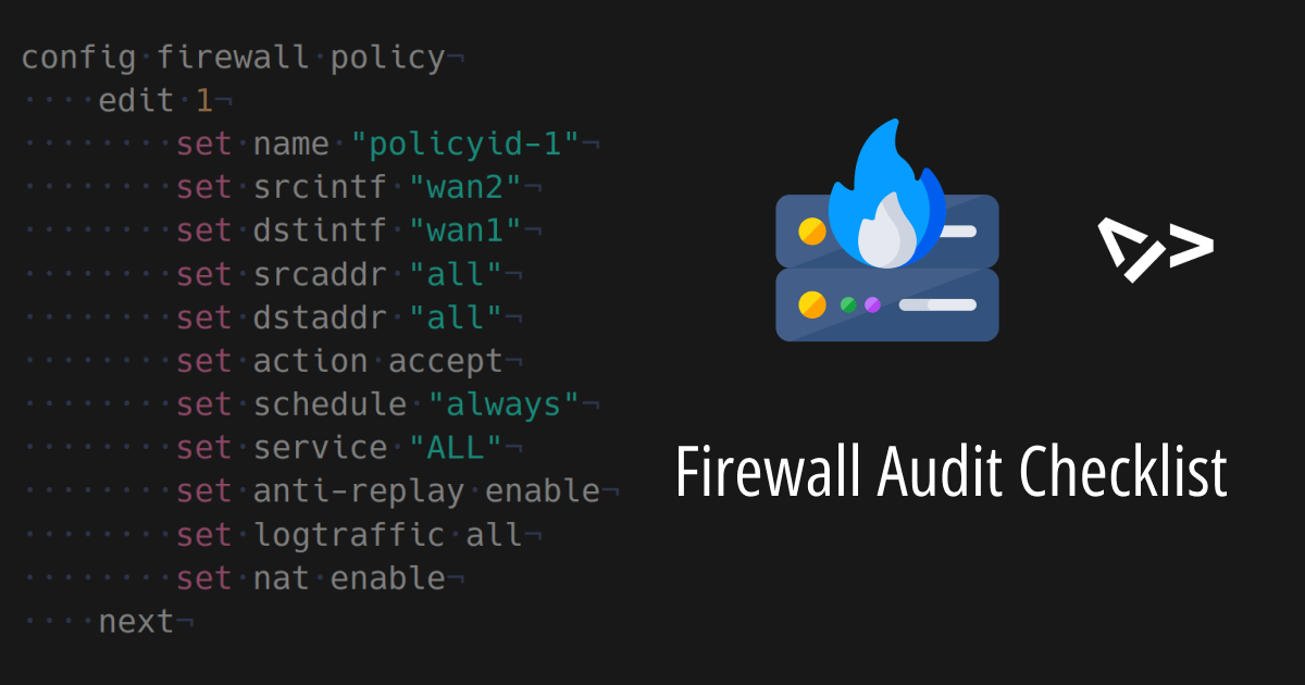 Firewall Audit Checklist