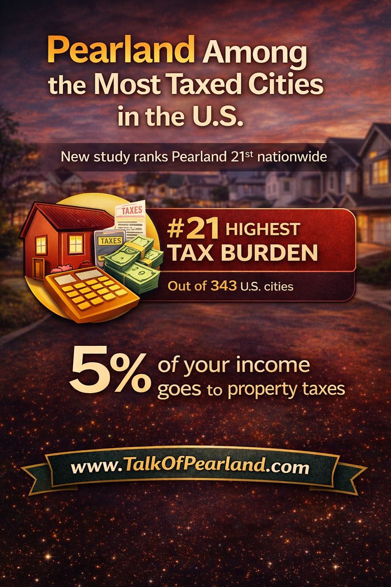 Pearland Homeowners Among the Most Taxed in the U.S., New Study Shows By James Snell