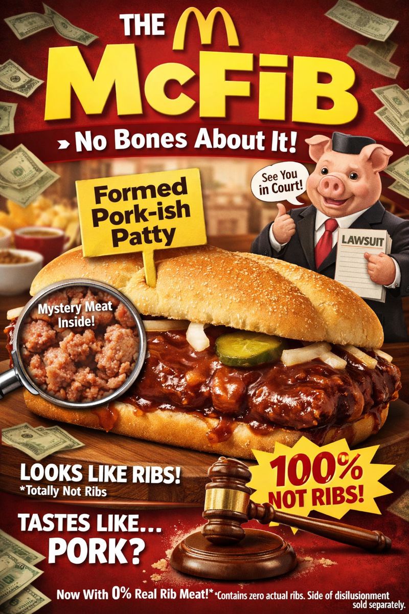 McDonald’s Gets Sued Over the McRib — Because It’s Not Actually a Rib