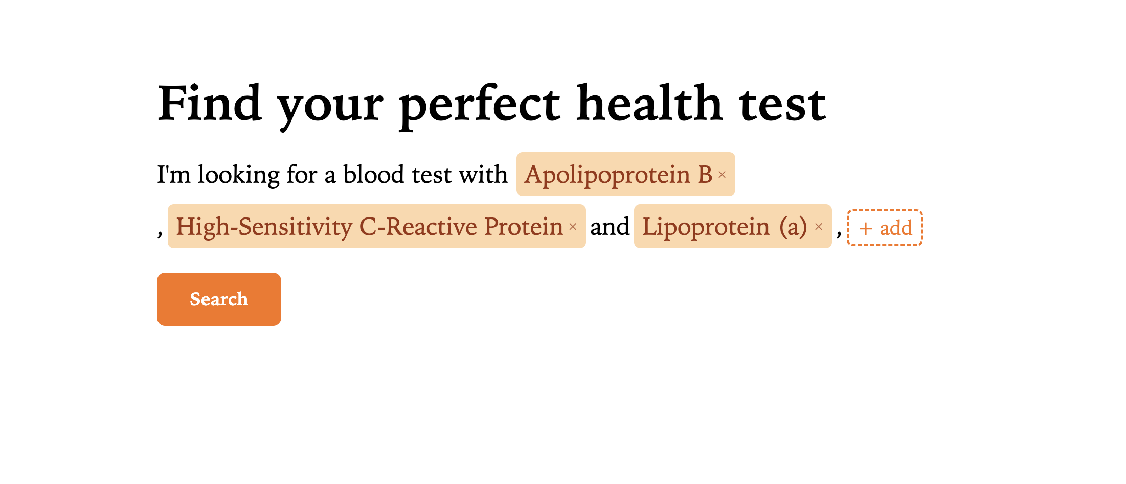Health Test Finder