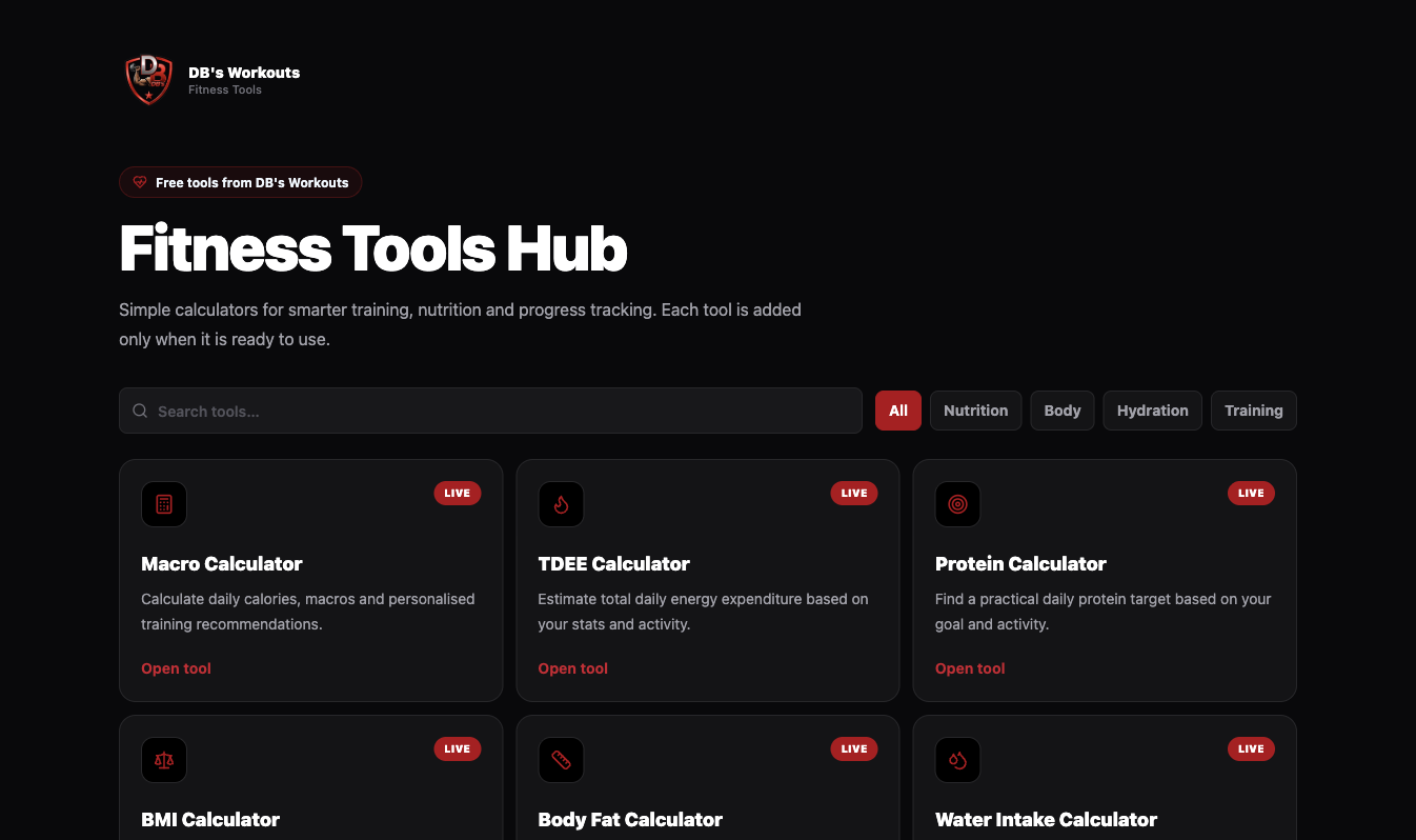 DBs Workouts Fitness Tools Hub