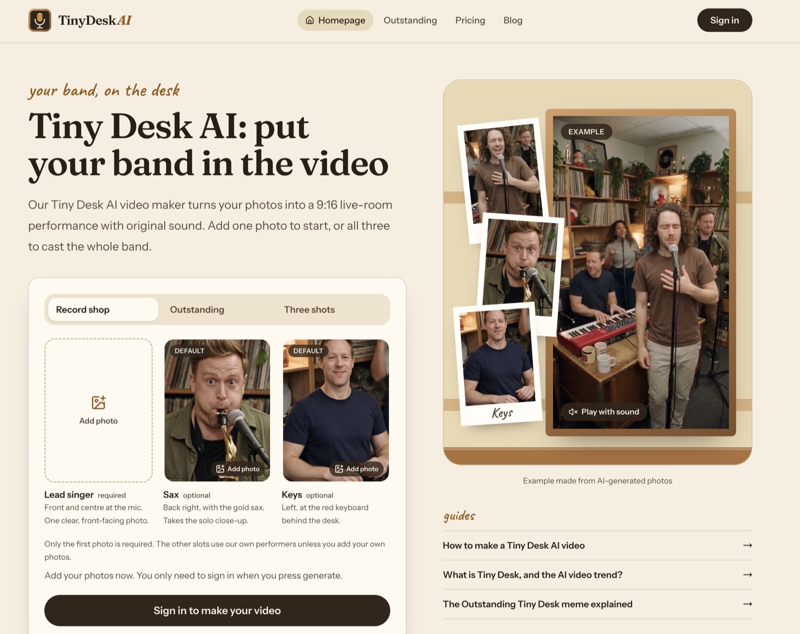 Tiny Desk AI Video Maker