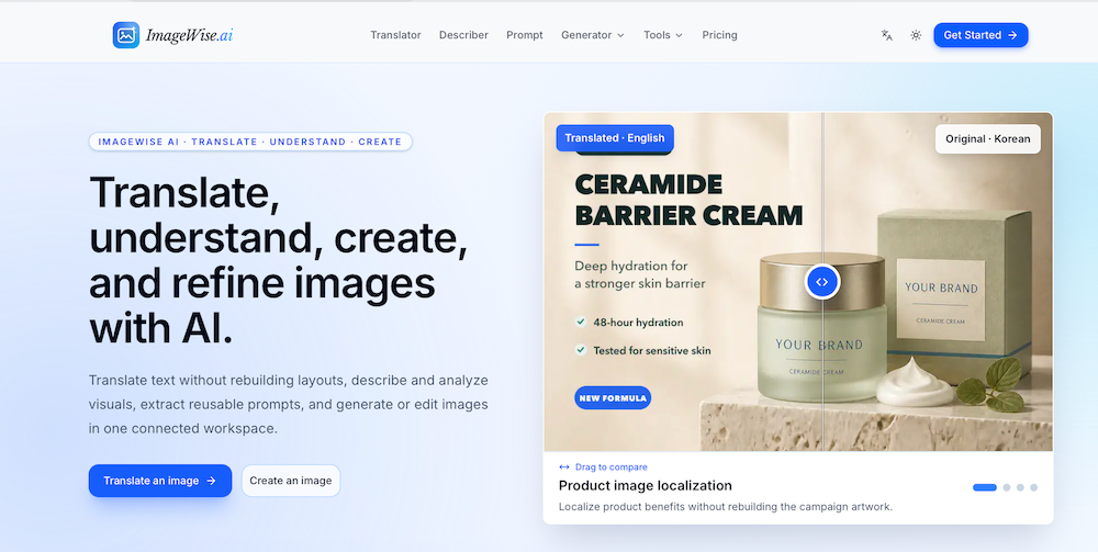 Translate, understand, create, and refine images with AI.