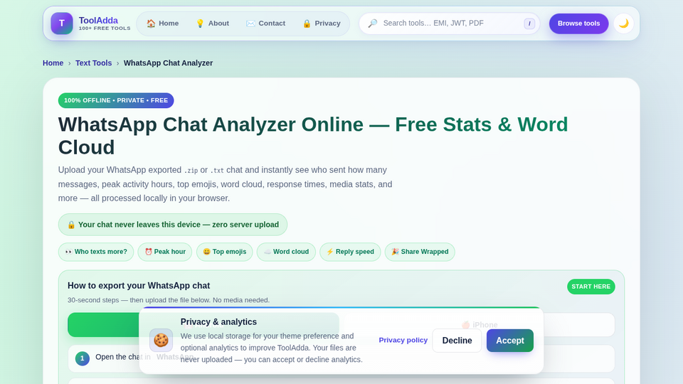 WhatsApp Chat Analyzer Online Free