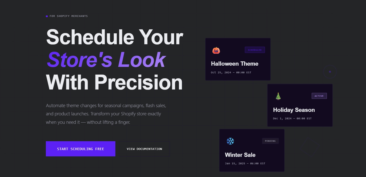 Léon - Shopify Theme Scheduler