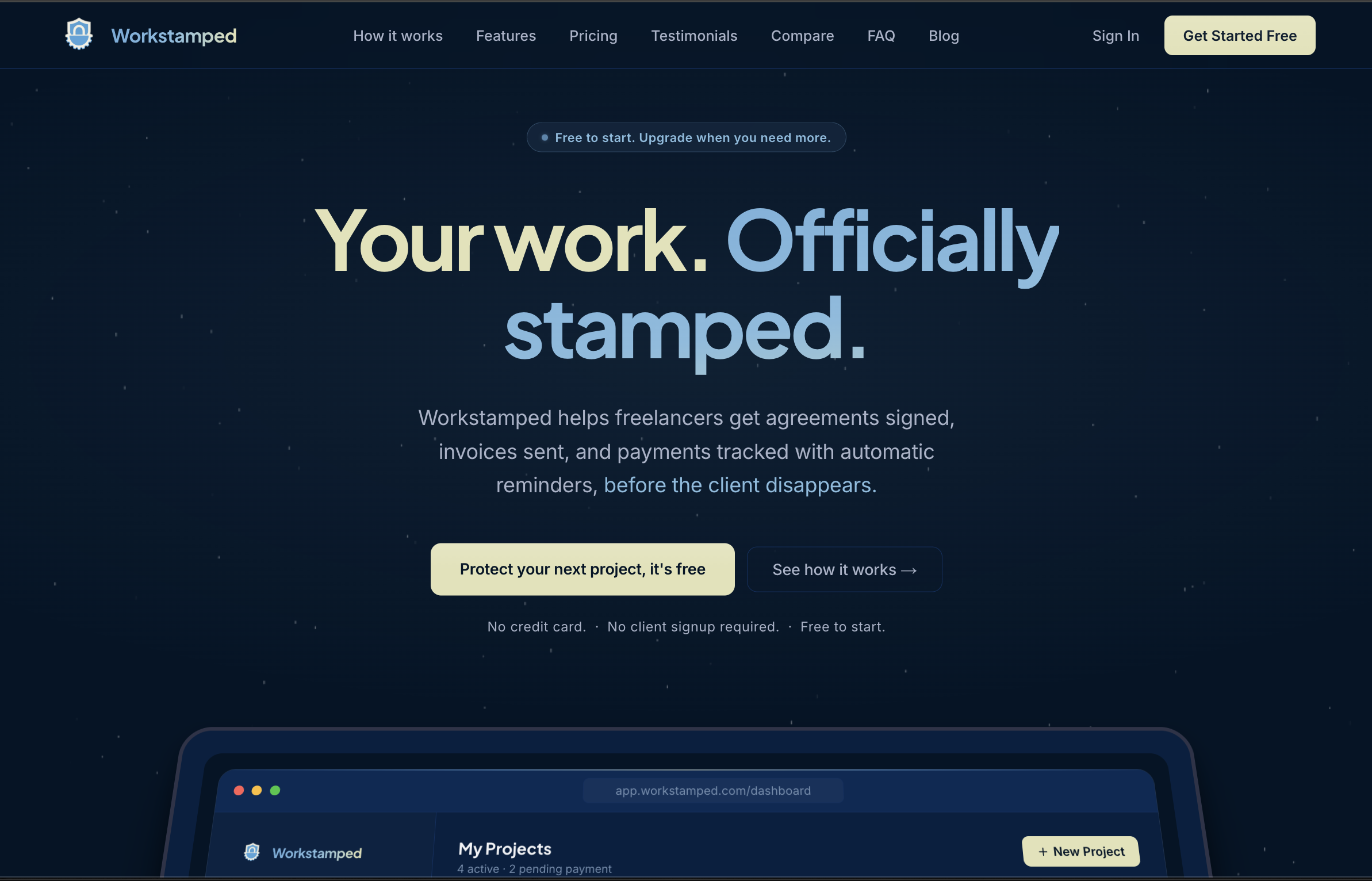 Workstamped: Your work. Officially stamped.