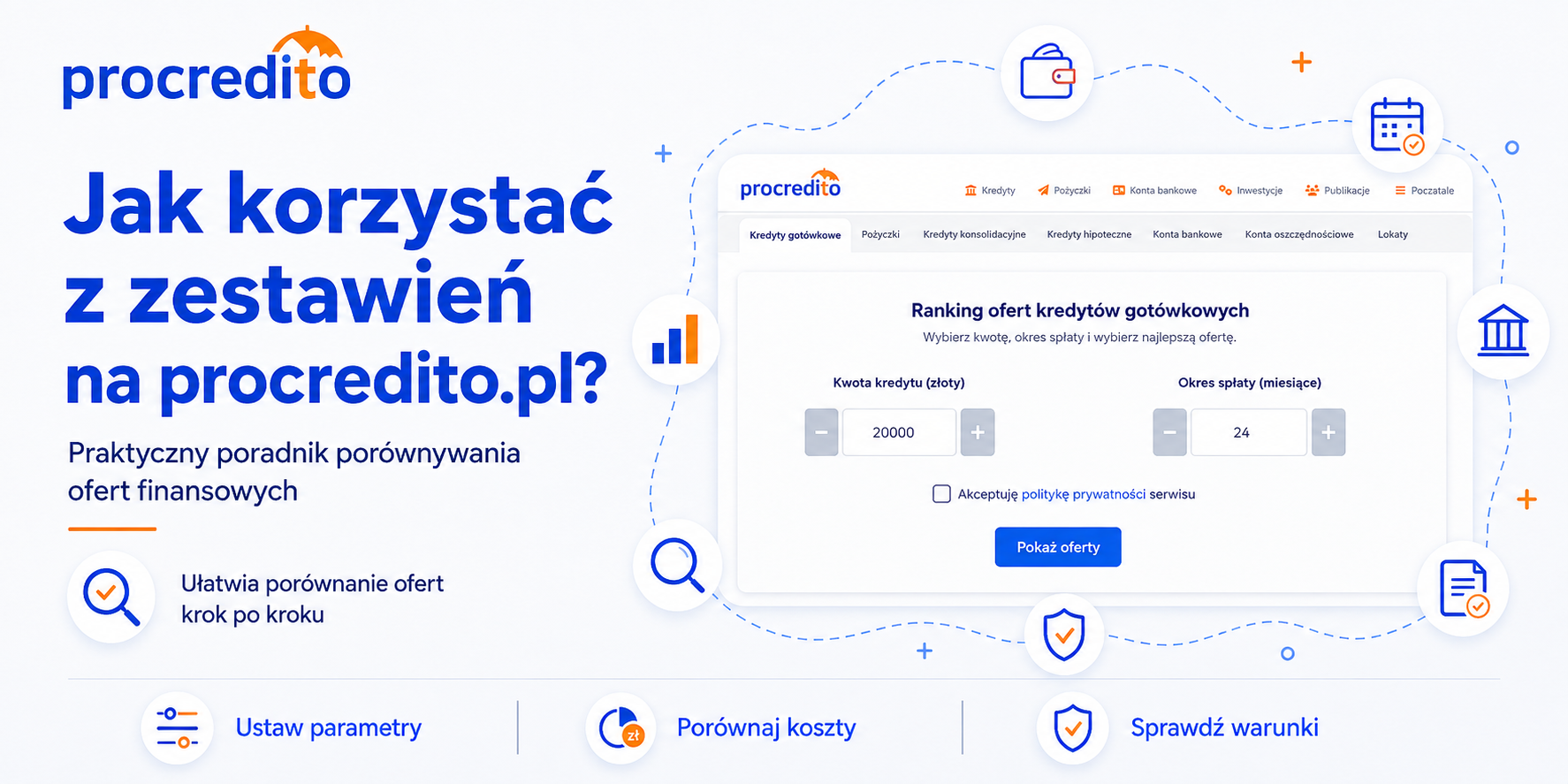 Procrocredito.pl - Zestawienie kredytów i pożyczek gotówkowych