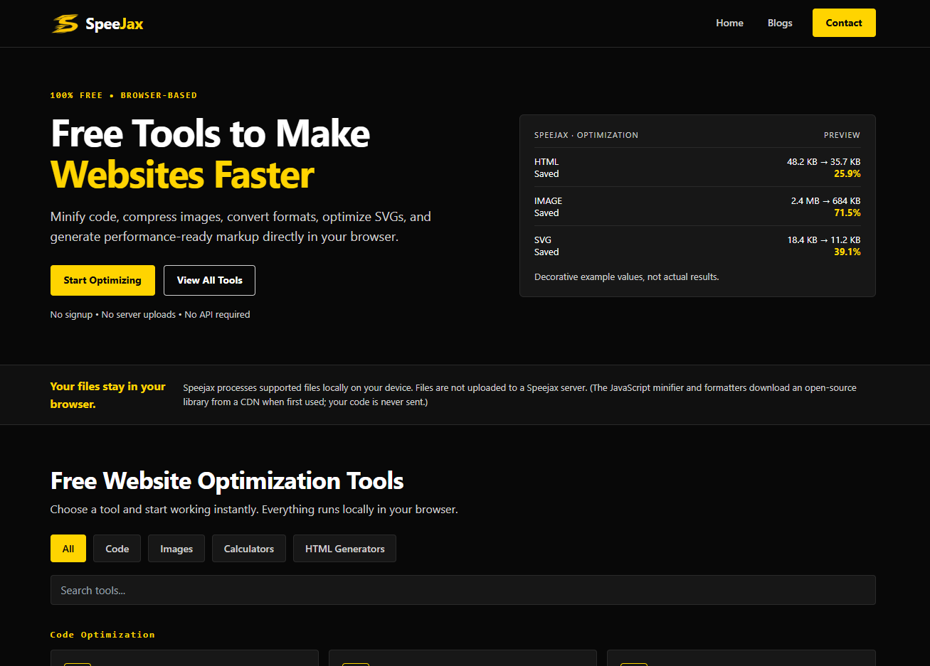Free Website Speed and Optimization Tools