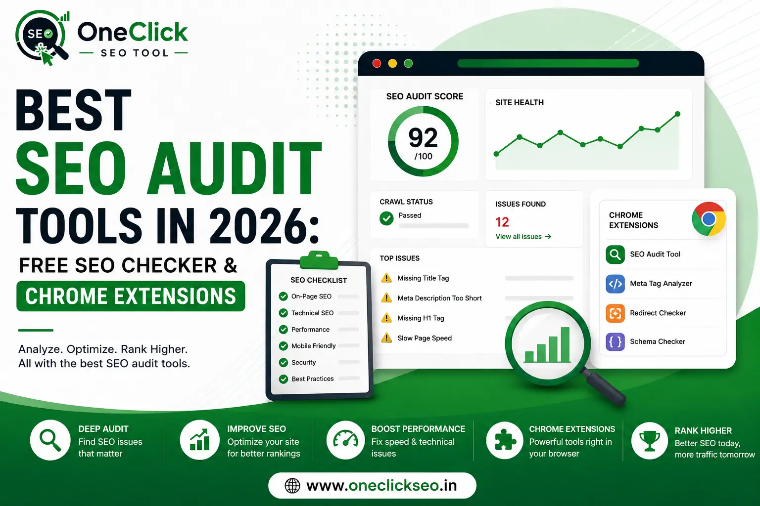 Best SEO Audit Tools in 2026: Free SEO Checker & Chrome Extensions
