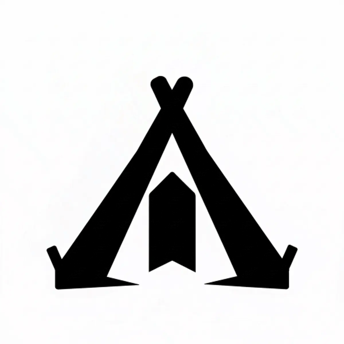 Sheltermark logo. The design combines a tent and a bookmark. The ideas of security (shelter/tent), a mark (bookmark), and simplicity (minimalist silhouette) while still giving a sturdy impression.