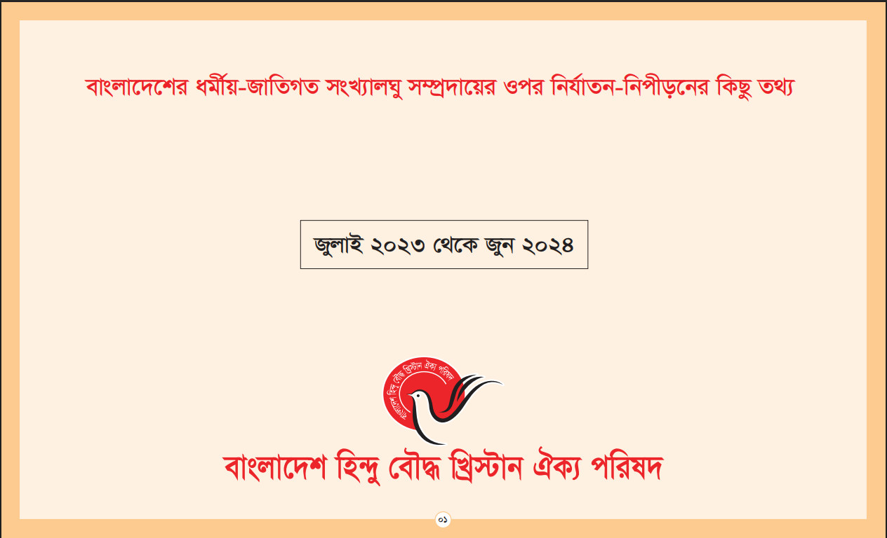 বাংলাদেশের ধর্মীয় ও জাতিগত সংখ্যালঘুদের উপর নির্যাতন ও নিপীড়ন বিষয়ক প্রতিবেদন